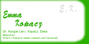 emma kopacz business card
